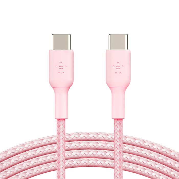 USB-C 至 USB-C 編織充電線纜, 粉色的, hi-res