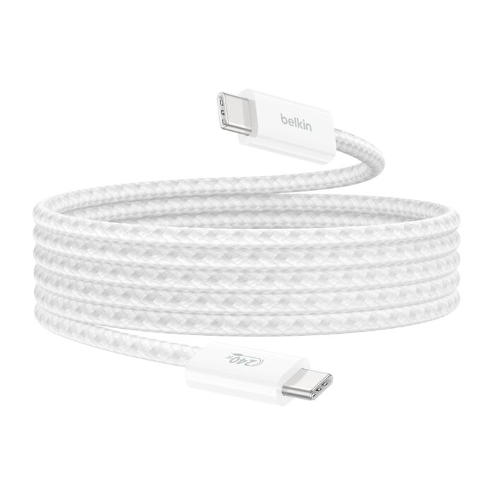 USB-C 至 USB-C 連接線 240W, 白色的, hi-res