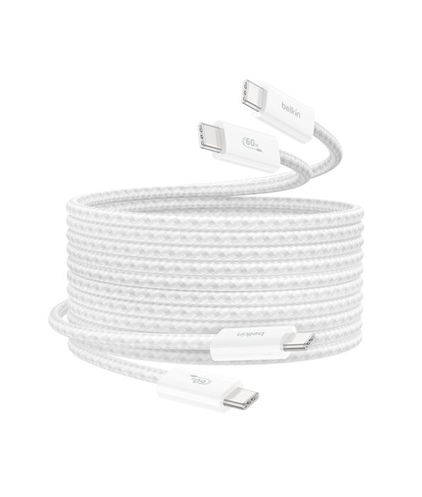 USB-C 至 USB-C 連接線 60W, 白色的, hi-res
