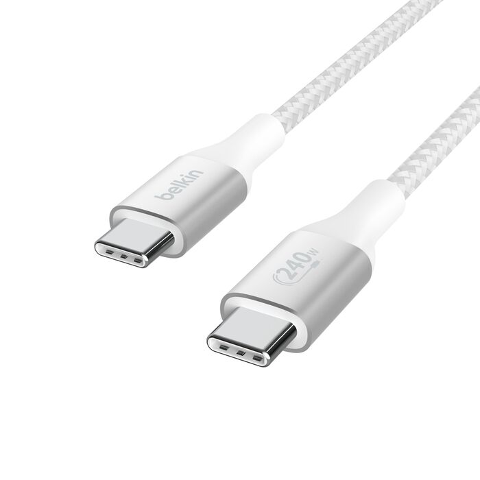 USB-C&reg; 至 USB-C 充電線 240W, 白色的, hi-res