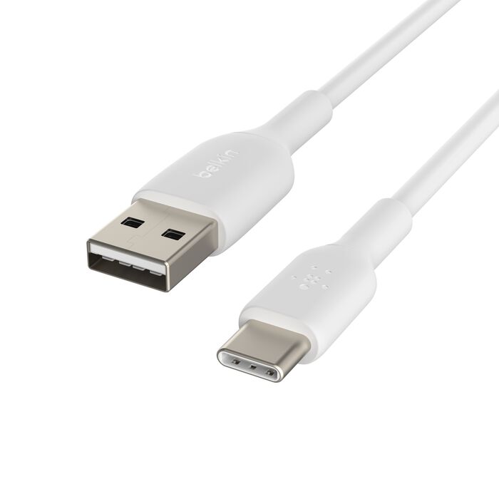 USB-A to USB-C 線纜 (15cm / 6in), 白色的, hi-res