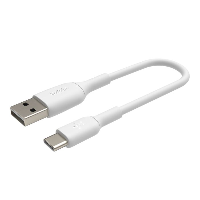USB-A to USB-C 線纜 (15cm / 6in), 白色的, hi-res