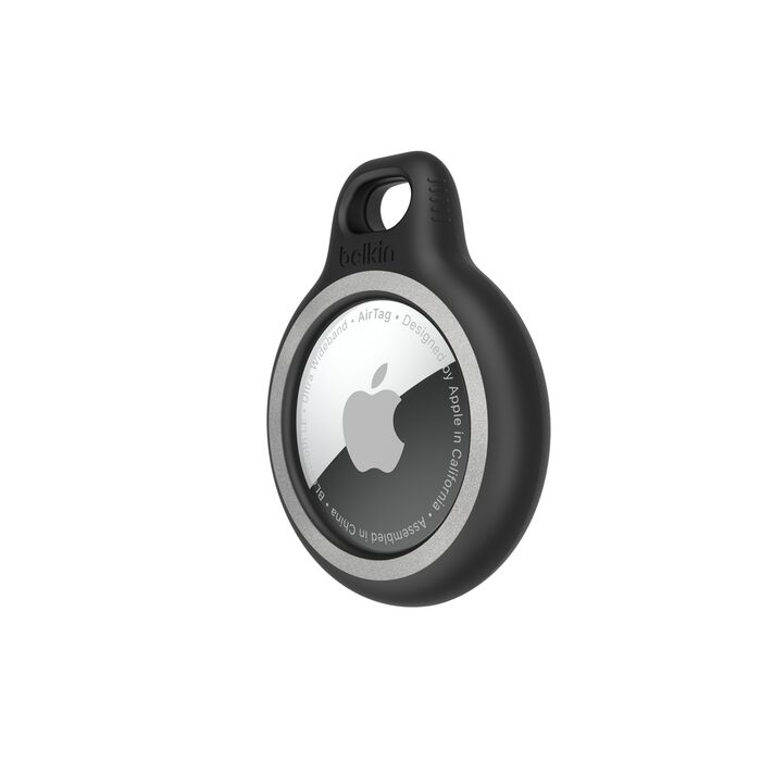 Apple AirTag 反光保護套連鎖匙扣, Black, hi-res