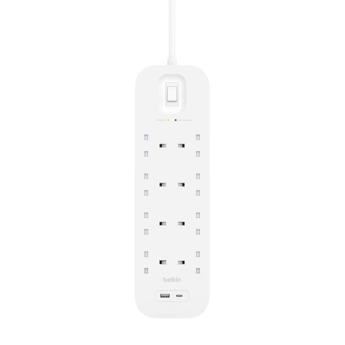 Surge Protector with USB-C and USB-A Ports (8 Outlet with 1 USB-C & 1 USB-A), , hi-res