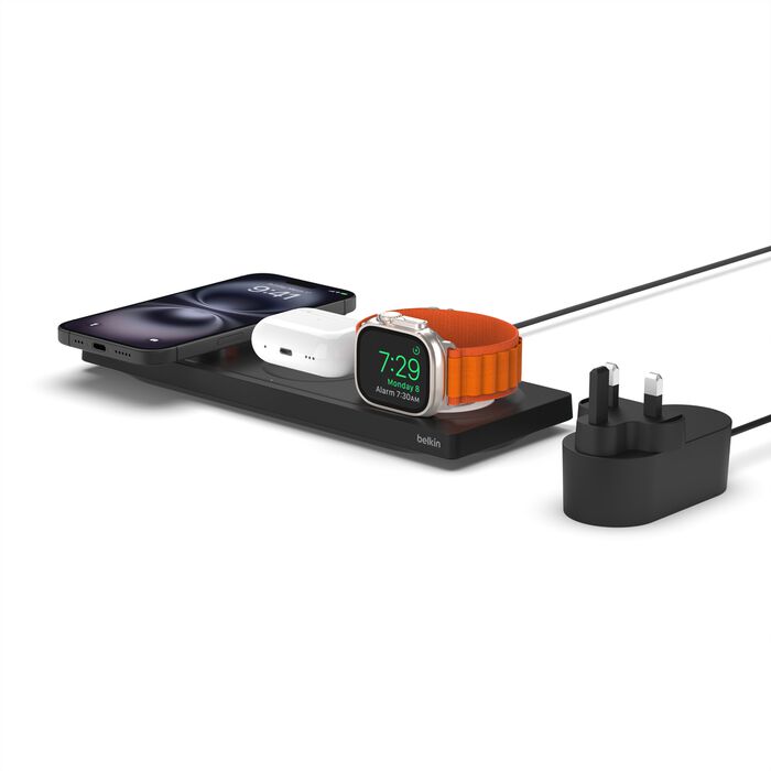 MagSafe 3 合 1 無線充電板, Black, hi-res