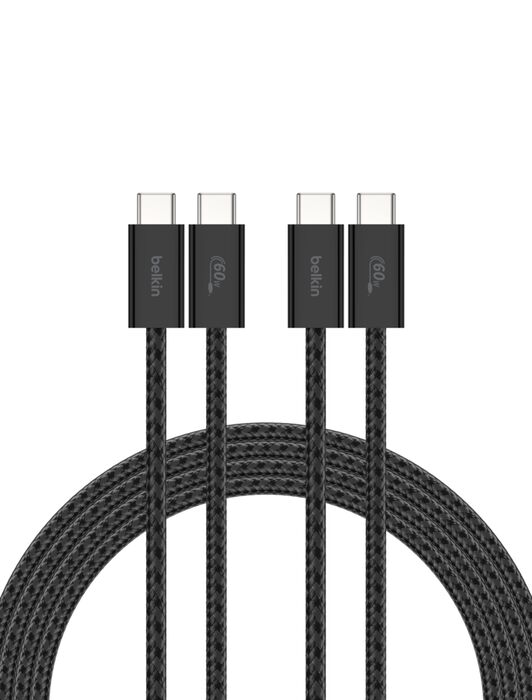 USB-C 至 USB-C 連接線 60W, Black, hi-res