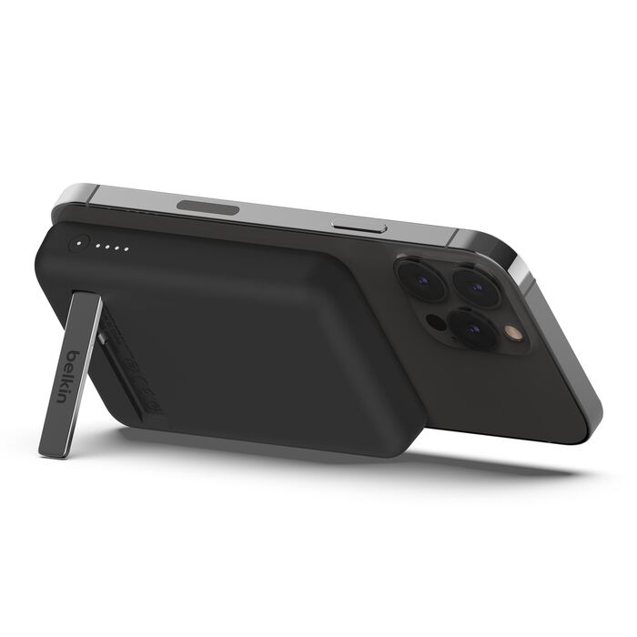 磁力無線行動充電器 配支架 5K 行動電源 (MagSafe 相容), Black, hi-res