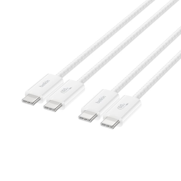 USB-C 至 USB-C 連接線 60W, 白色的, hi-res