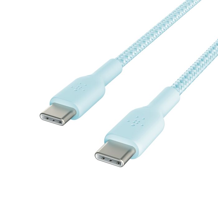 USB-C 至 USB-C 編織充電線纜, 藍色的, hi-res