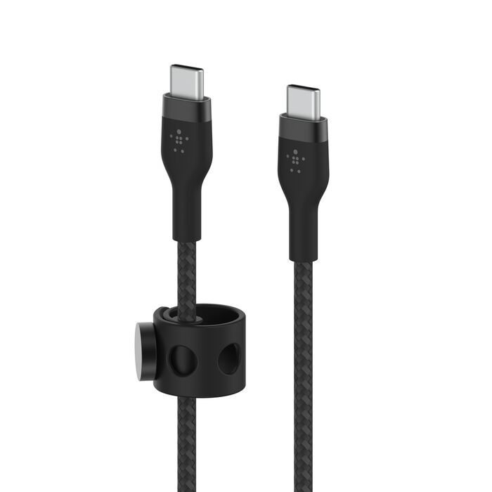 USB-C 至 USB-C 編織連接線, Black, hi-res