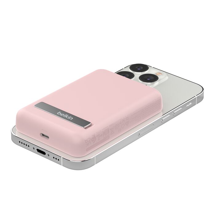 磁力無線行動充電器 5K+ 支架, 粉色的, hi-res