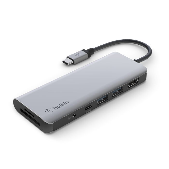 USB-C&reg; 7 合 1 高速多媒體集線器 (100W), 太空灰, hi-res