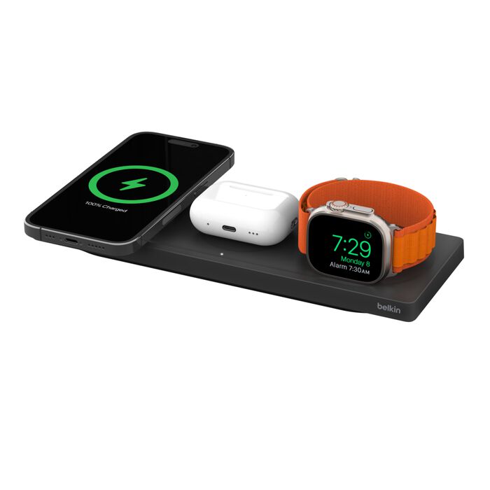 MagSafe 3 合 1 無線充電板, Black, hi-res