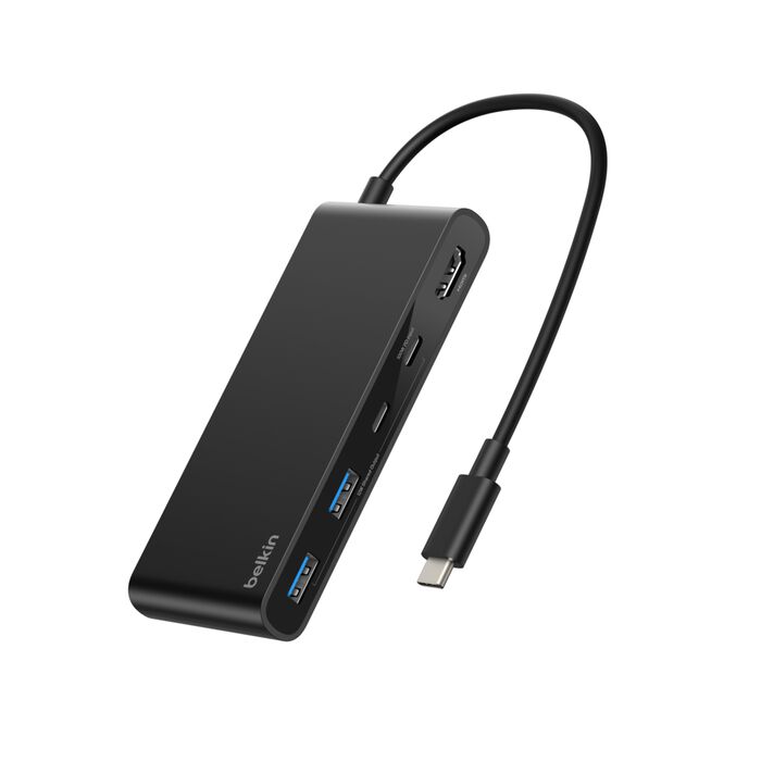 7-Port USB-C Hub with Dual USB-C Ports, Black, hi-res
