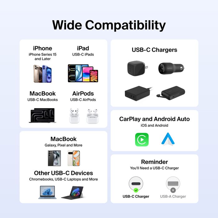 USB-C 至 USB-C 連接線 60W, 藍色的, hi-res