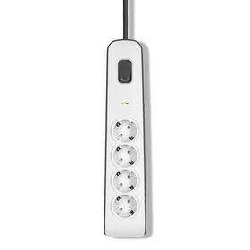 4-outlet Surge Protection Strip with 2M Power Cord, White/Gray, hi-res