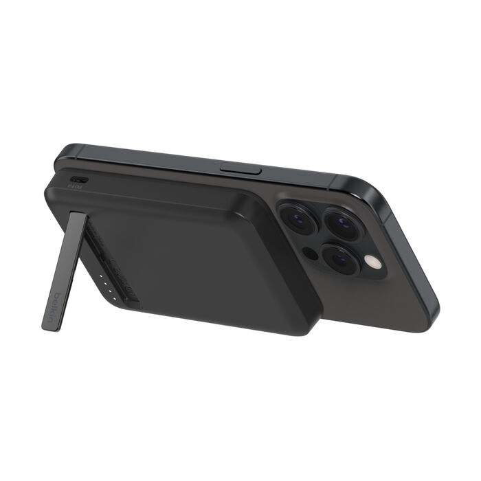 5000 mAh Qi2 磁吸無線充電行動電源, Black, hi-res