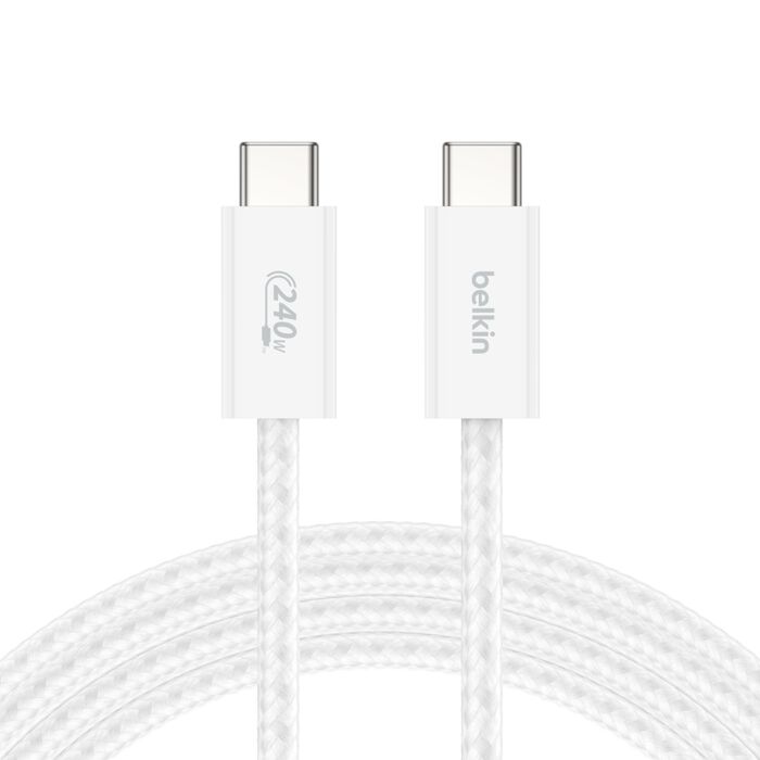 USB-C 至 USB-C 連接線 240W, 白色的, hi-res