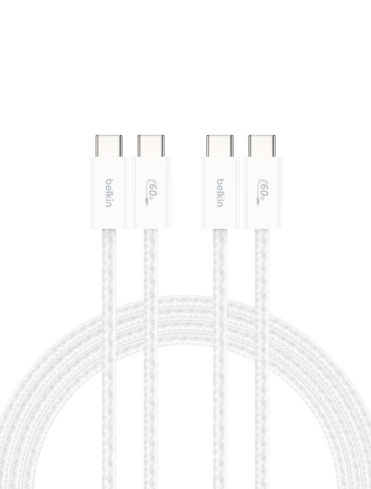 USB-C 至 USB-C 連接線 60W, 白色的, hi-res