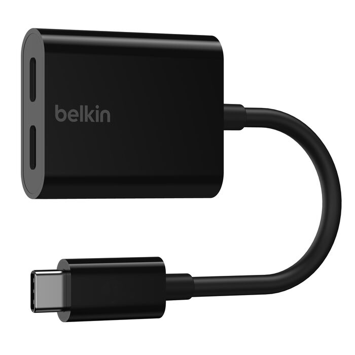 USB-C 音訊 + 充電轉接器, Black, hi-res