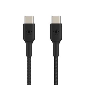 USB-C 至 USB-C 編織充電線纜, Black, hi-res