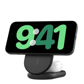 2 合 1 Qi2 磁吸可摺疊無線充電器 15W, Black, hi-res