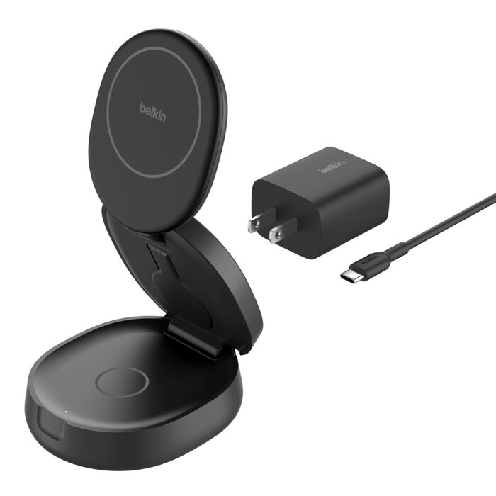 3-in-1 Convertible Magnetic Charging Stand with Qi2 15W, Black, hi-res
