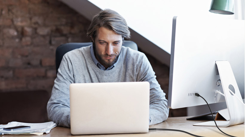 Transferring data between Thunderbolt 3 devices at superfast speeds Thunderbolt 3 Cable connecting a laptop and a desktop