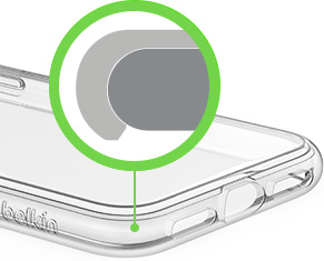 Beveled edge of phone case