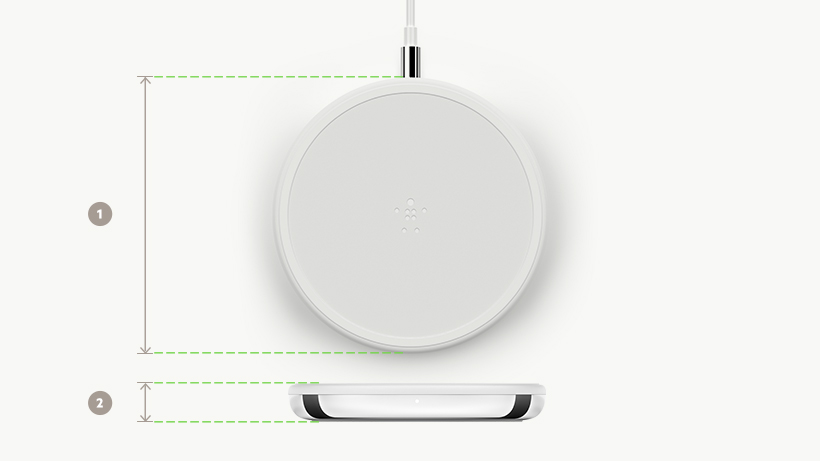 BOOST↑CHARGE 無線充電板尺寸圖